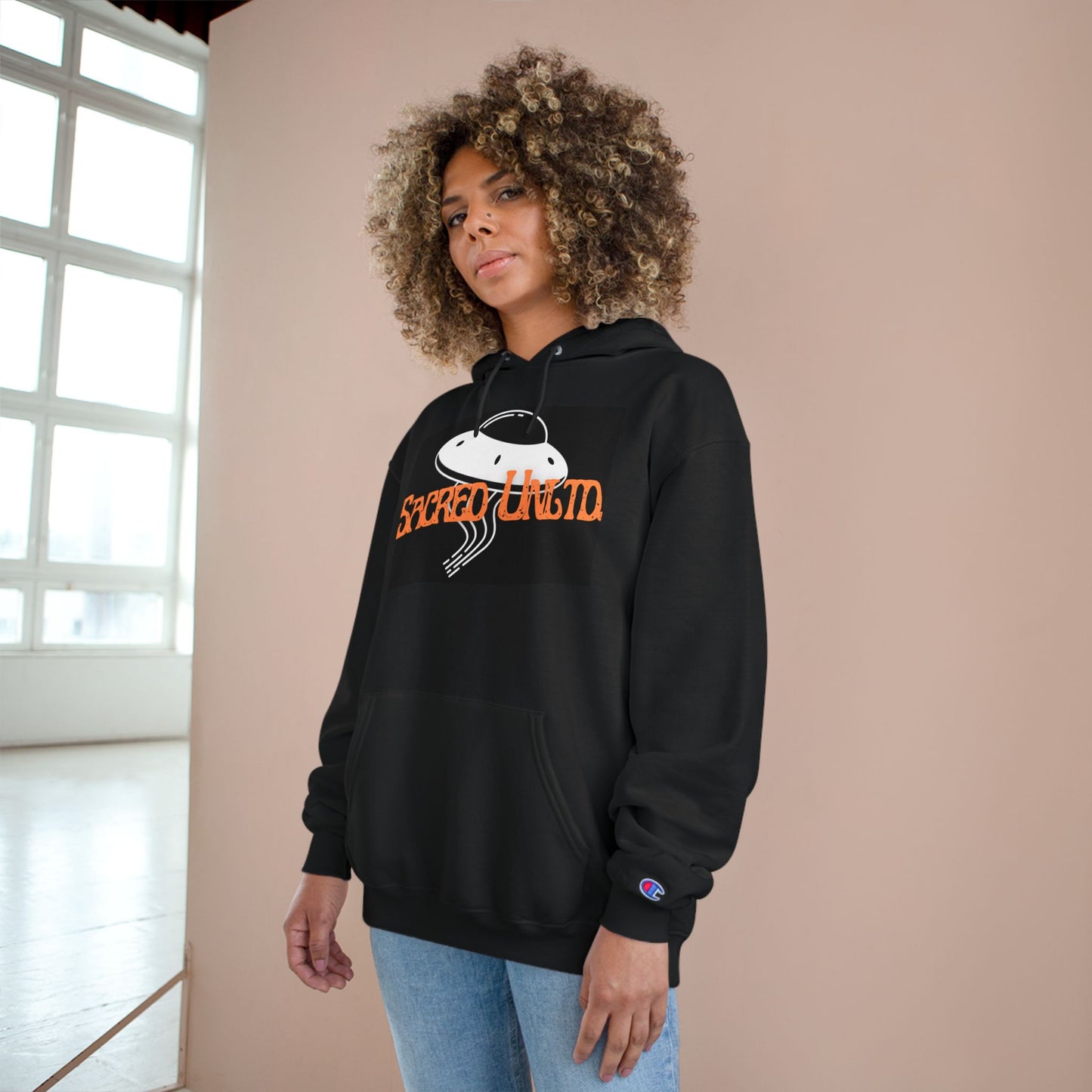 Sacred Unity Hoodie - Trendy Champion Pullover, Casual Streetwear, Alien Graphic Sweatshirt, Unique Gift for Kawaii Lovers, Halloween Style